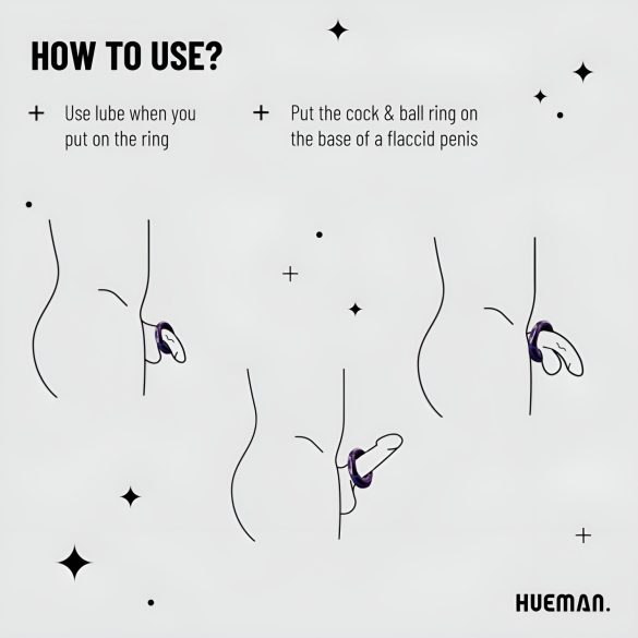 Hueman Saturn - vibratorisk penisring - genopladelig vandtæt - lilla