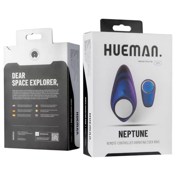 Hueman Neptune - vandtæt penisring med vibration - silicone - lilla