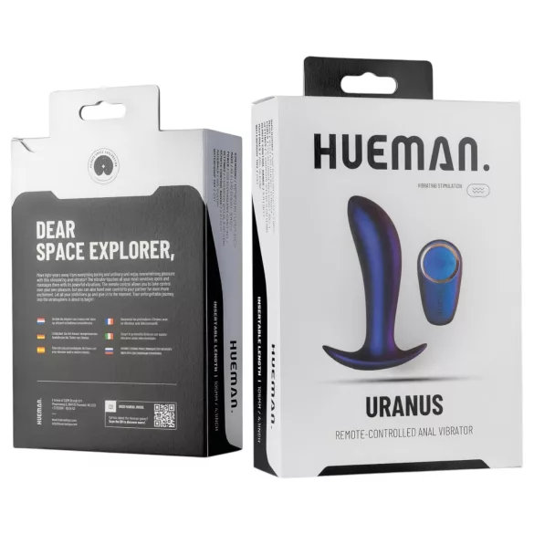 Hueman Uranus - analvibrator med fjernbetjening - genopladelig - lilla
