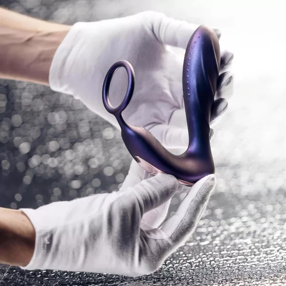 Hueman Black Hole - analvibrator med fjernbetjening og penisring - lilla