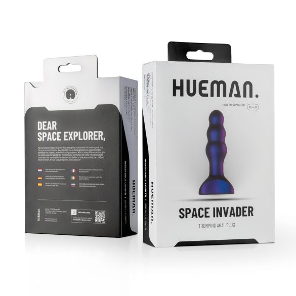 Hueman Space Inveder - anal vibrator - genopladelig, vandtæt - lilla