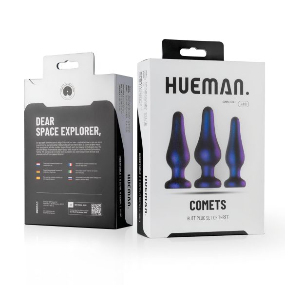 Hueman Comets - analplug sæt - 3 stk - silikone - lilla