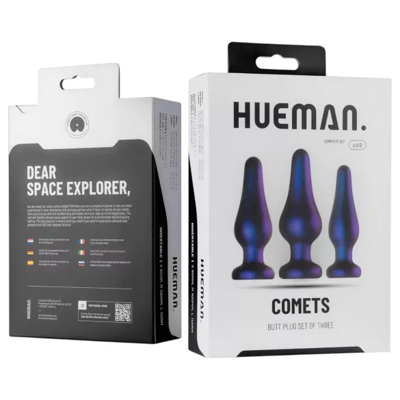 Hueman Comets - analplug sæt - 3 stk - silikone - lilla