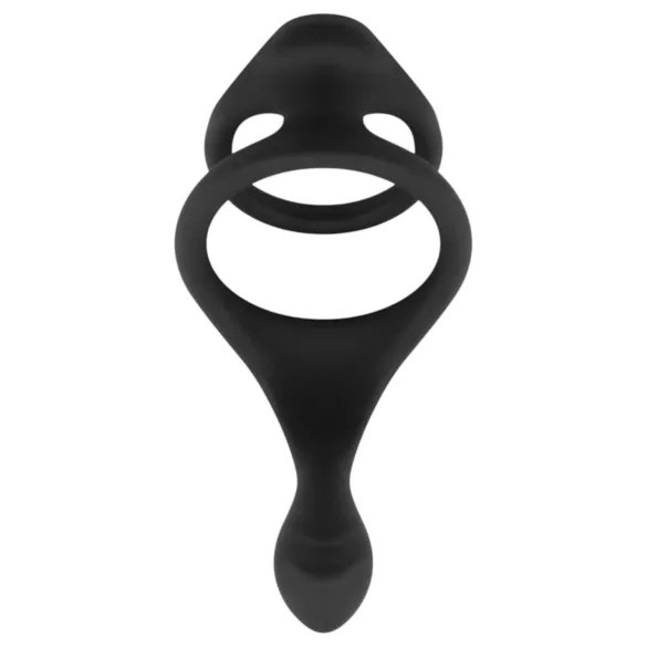 Easytoys - penisring og kuglering - fleksibel silikone - sort