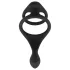Easytoys - penisring og kuglering - fleksibel silikone - sort