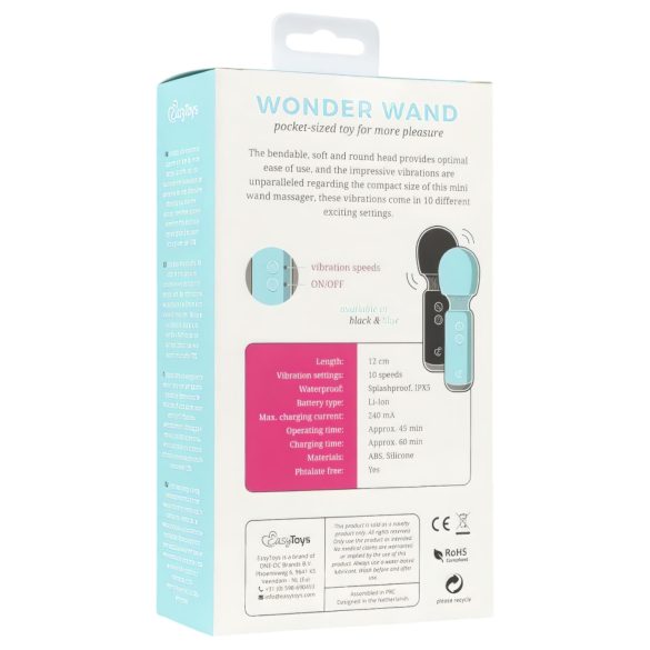 Easytoys Wonder Wand - mini massagevibrator - genopladelig - sort