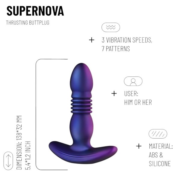 Hueman Supernova - anal vibrator med stød - lilla