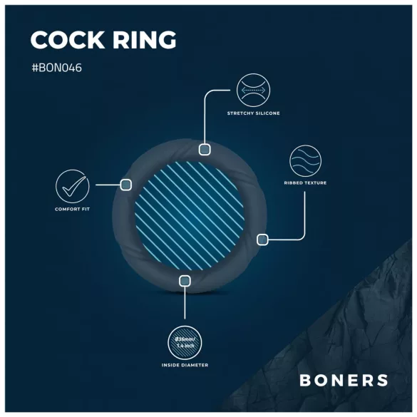 Boners Ergo - penisring i silikone - grå