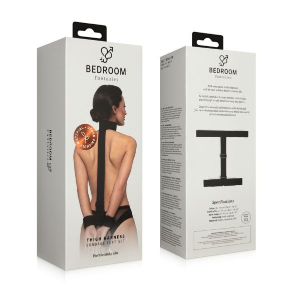 Bedroom Fantasier - blød halsbånd og håndjern (sort)