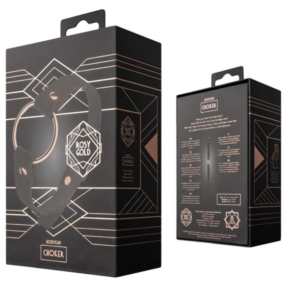 Rosy Gold - halsbånd - justerbar - sort/rosaguld