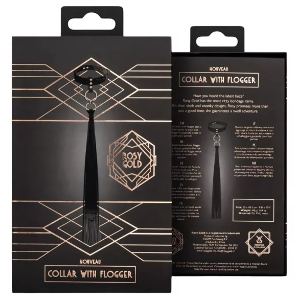 Rosy Gold - halsbånd og paddle - sort