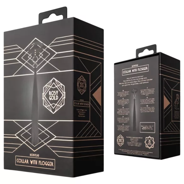 Rosy Gold - halsbånd og paddle - sort