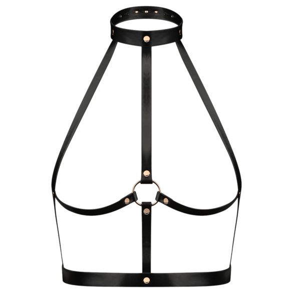 Rosy Gold - body harness - justerbar - sort/rosaguld