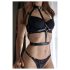 Rosy Gold - body harness - justerbar - sort/rosaguld
