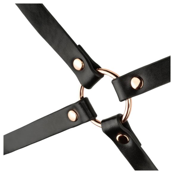 Rosy Gold - body harness - justerbar - sort/rosaguld
