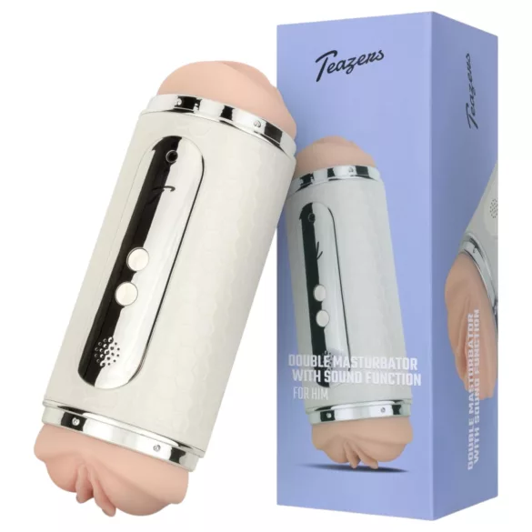 Teazers - masturbator til mund og vagina - lydkontrol - hvid