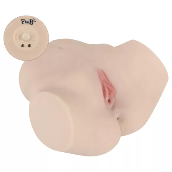 FWB - mandlig masturbator torso med vibration - realistisk hudfarve
