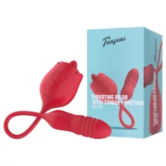   Teazers Rose - stødpulsator med tungelignende klitorisstimulator (rød)