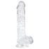 EasyToys - dildo med testikler - 13,5cm - gennemsigtig
