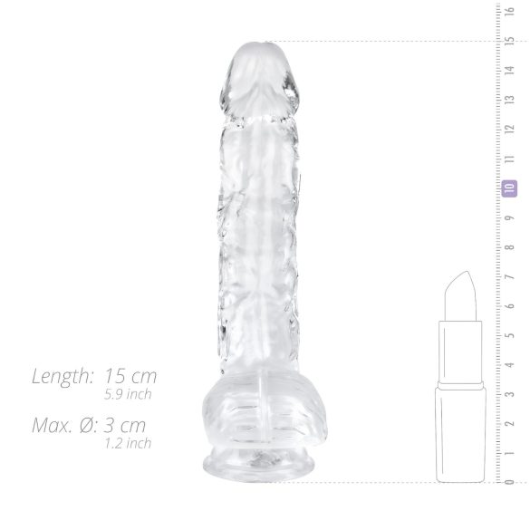 EasyToys - dildo med testikler - 13,5cm - gennemsigtig