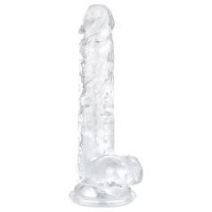 EasyToys - dildo med testikler - 17 cm - gennemsigtig