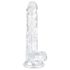EasyToys - dildo med testikler - 17 cm - gennemsigtig
