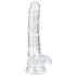 EasyToys - dildo med testikler - 17 cm - gennemsigtig