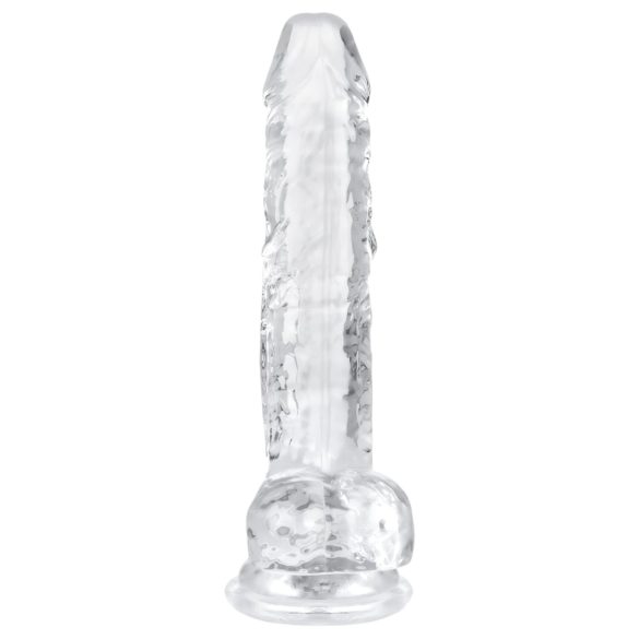 EasyToys - dildo med testikler - 17 cm - gennemsigtig