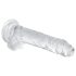 EasyToys - dildo med testikler - 17 cm - gennemsigtig