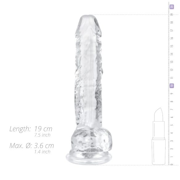 EasyToys - dildo med testikler - 17 cm - gennemsigtig