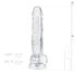 EasyToys - dildo med testikler - 17 cm - gennemsigtig