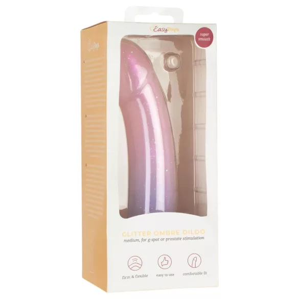 EasyToys Mermaid - dildo med glimmer - 19cm - pink