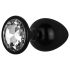 / Easytoys Anal Collection - metal anal plug med sten - M (sort)