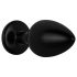 / Easytoys Anal Collection - metal anal plug med sten - M (sort)