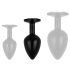 / Easytoys Anal Collection - metal anal plug med sten - M (sort)