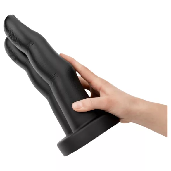 BUTTR Victory - dobbelt finger analdildo - sort