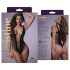 Christine - dyb udskæring net bodysuit - sort - XS-XL