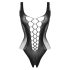 Christine - dyb udskæring net bodysuit - sort - XS-XL