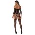 Christine - gennemsigtig netdragt - (sort) - XS-XL