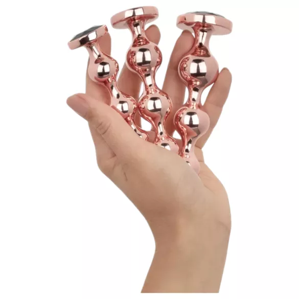 Rosy Gold - analdildo-sæt (rose-guld)