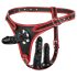 Easytoys - strap-on trusser med tredobbelt dildo - sort