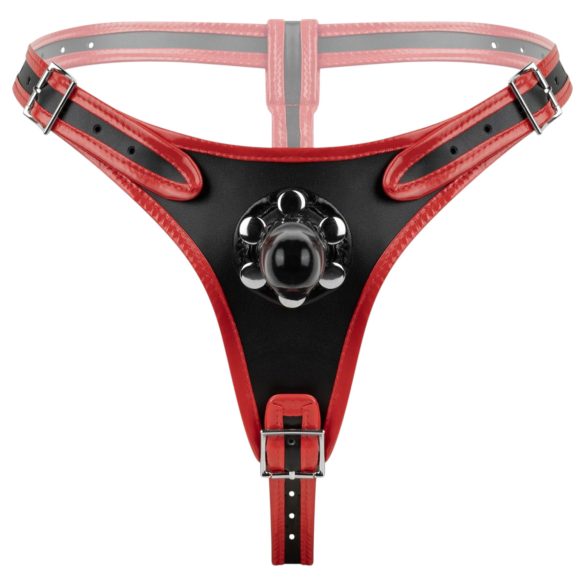 Easytoys - strap-on trusser med tredobbelt dildo - sort