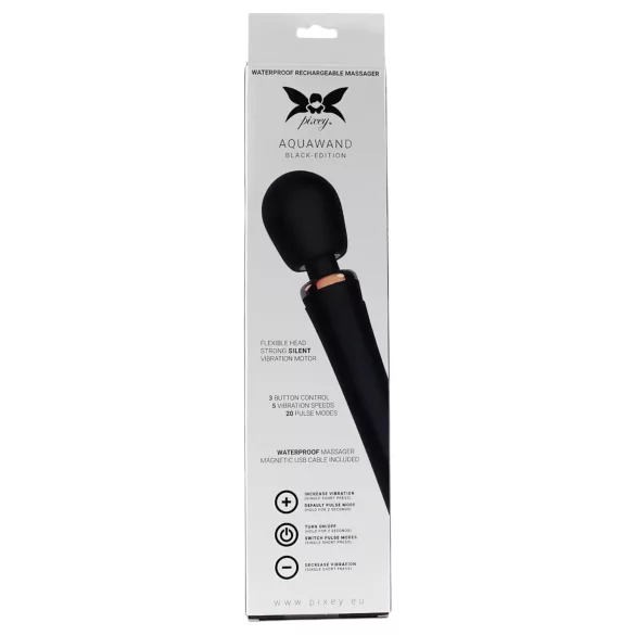 Pixey Aquawand - vandtæt massagevibrator (sort)