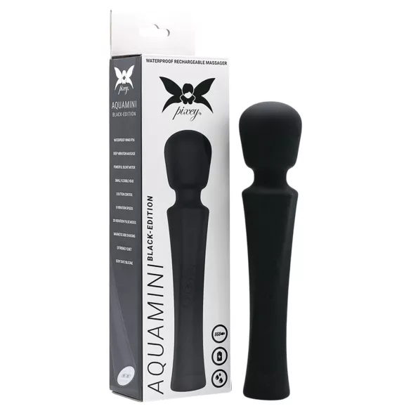 Pixey Aquamini - mini wand vibrator (sort)