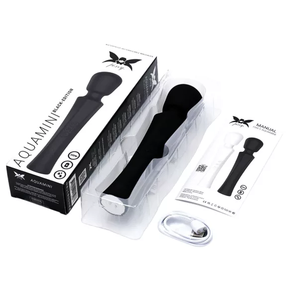 Pixey Aquamini - mini wand vibrator (sort)