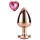 Gleaming Love - analplug aluminium hjerteformet sten rosaguld