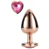 Gleaming Love - analplug aluminium hjerteformet sten rosaguld