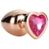 Gleaming Love - analplug aluminium hjerteformet sten rosaguld