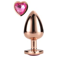   Gleaming Love - analprop aluminium hjerteformet sten M rosa guld