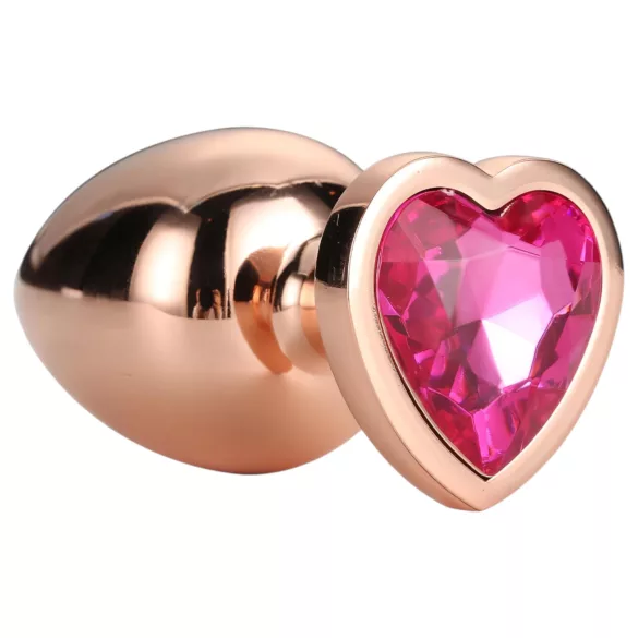 Gleaming Love - analprop aluminium hjerteformet sten M rosa guld